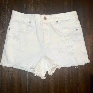 Special A Womens’ White Distressed Shorts, Medium